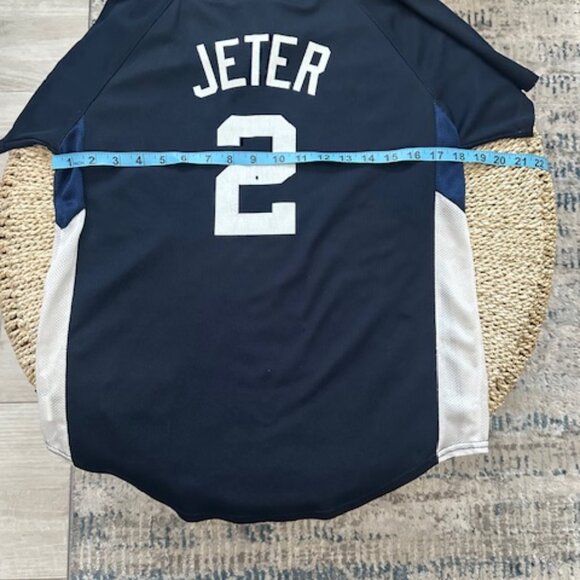 NY Yankees Navy and White Derek Jeter, #2 Baseball Jersey, Youth Large - Picture 5 of 8